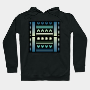 “Dimensional Information (1)” - V.3 Blue/Green - (Geometric Art) (Dimensions) - Doc Labs Hoodie